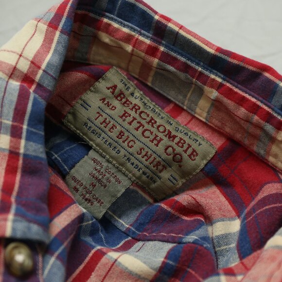 1980’s Vintage Abercrombie & Fitch “The Big Shirt” Plaid Button Down Men’s XL - Picture 4 of 9